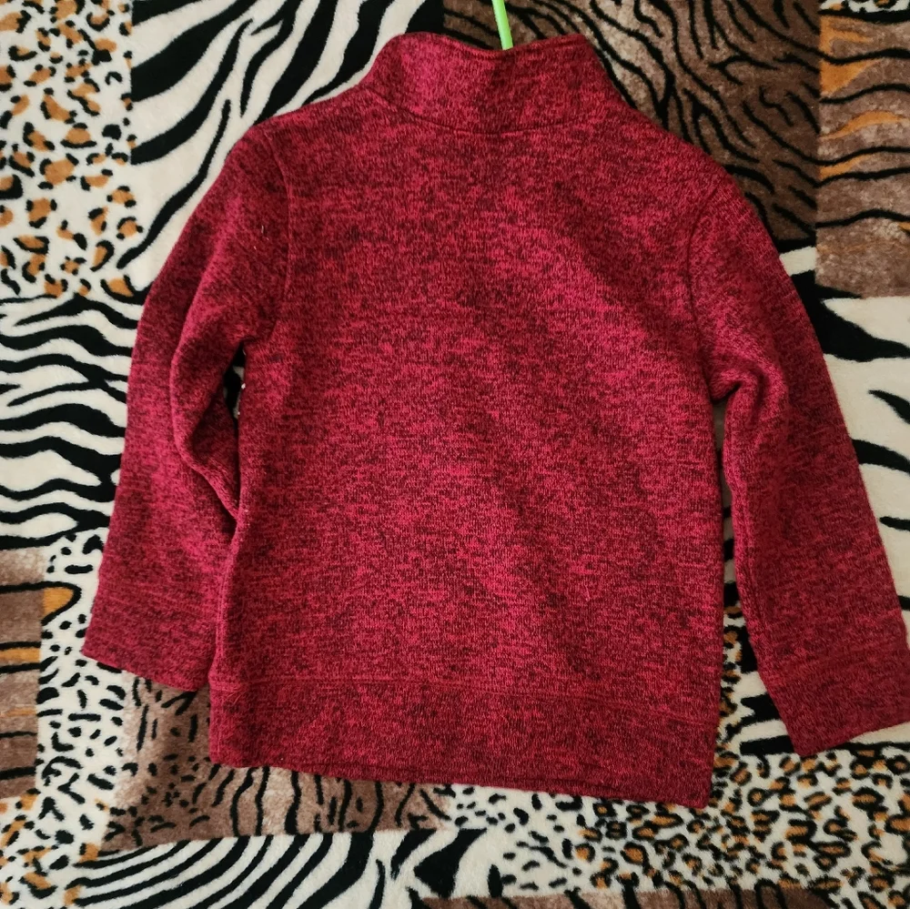 Sonoma Red Snowflake Fair Isle Quarter Zip Sweater Small